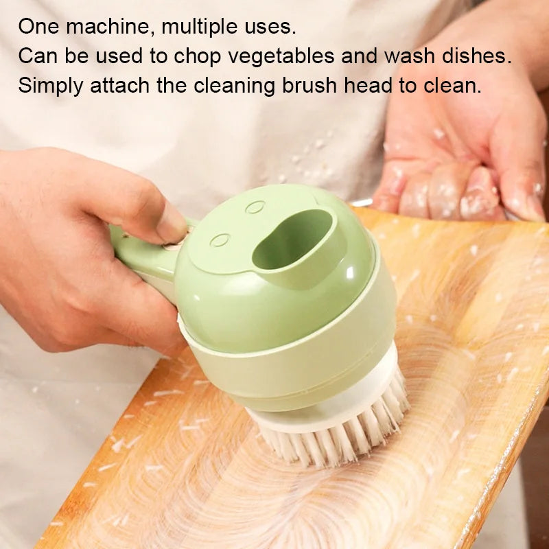 4-in-1 Electric Vegetable Cutter – Garlic, Chopper, Grinder, Slicer