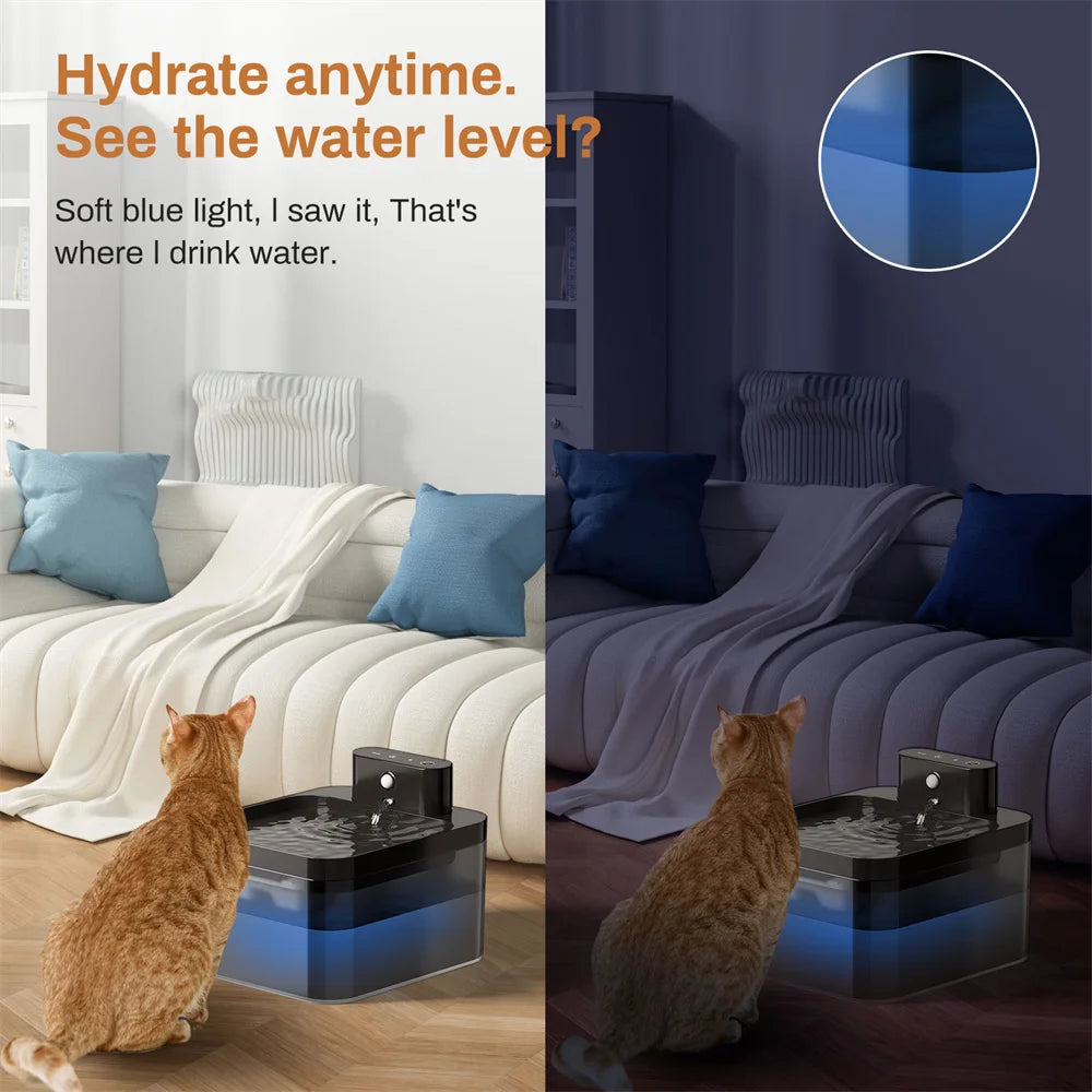 Automatic Cat & Dog Water Fountain 2.2L Wireless Pet Dispenser