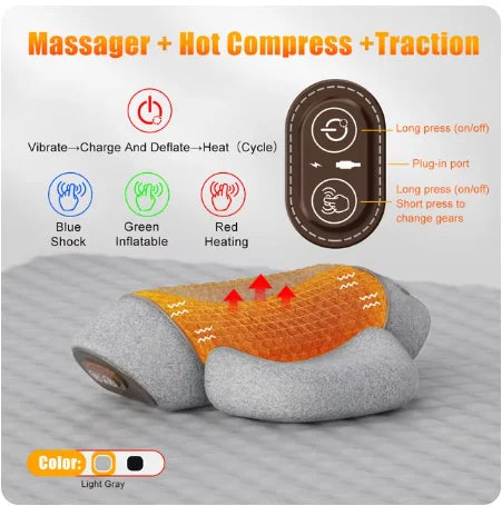 Electric Neck Massager Pillow – Cervical Heating & Vibration
