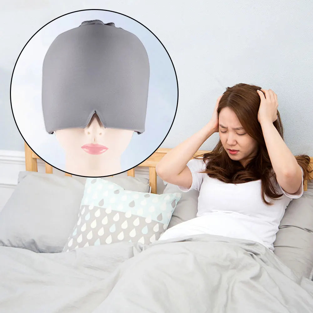 Migraine Relief Gel Hat – Hot/Cold Therapy Ice Cap for Head & Eyes