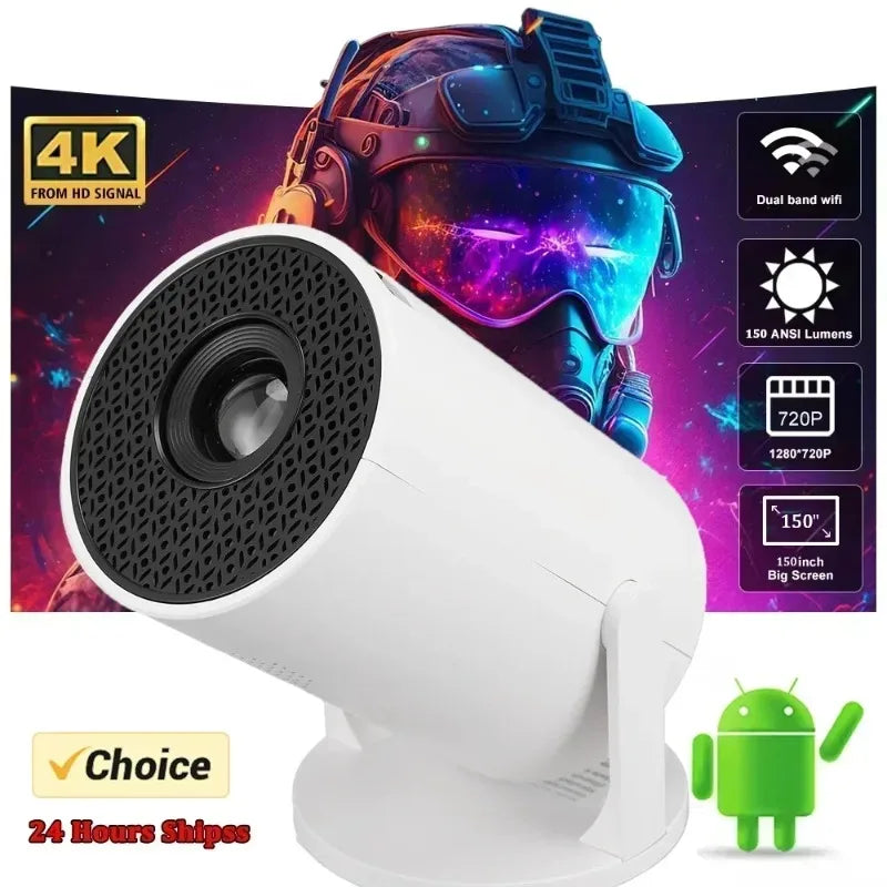 HY300 4K Projector Android 11 WiFi6 290ANSI Portable Outdoor Cinema