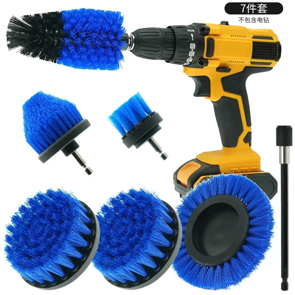 7-Piece Drill Brush Set – Multi-Purpose Cleaning Tool with Extension