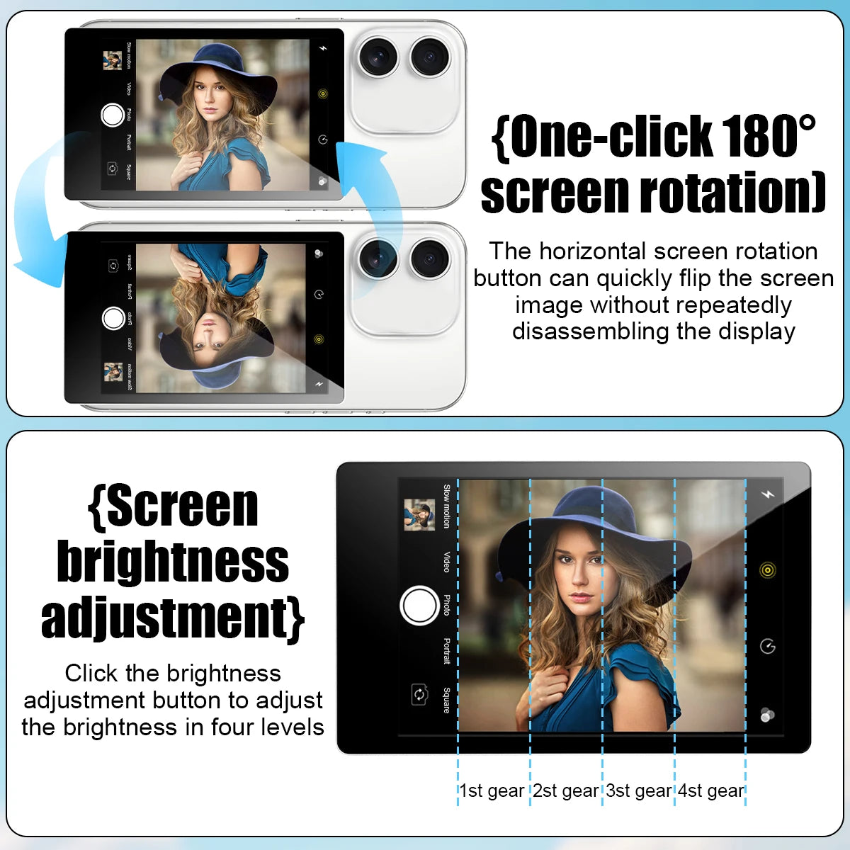 Wireless Selfie Monitor & Vlog Phone Mount – WiFi Bluetooth