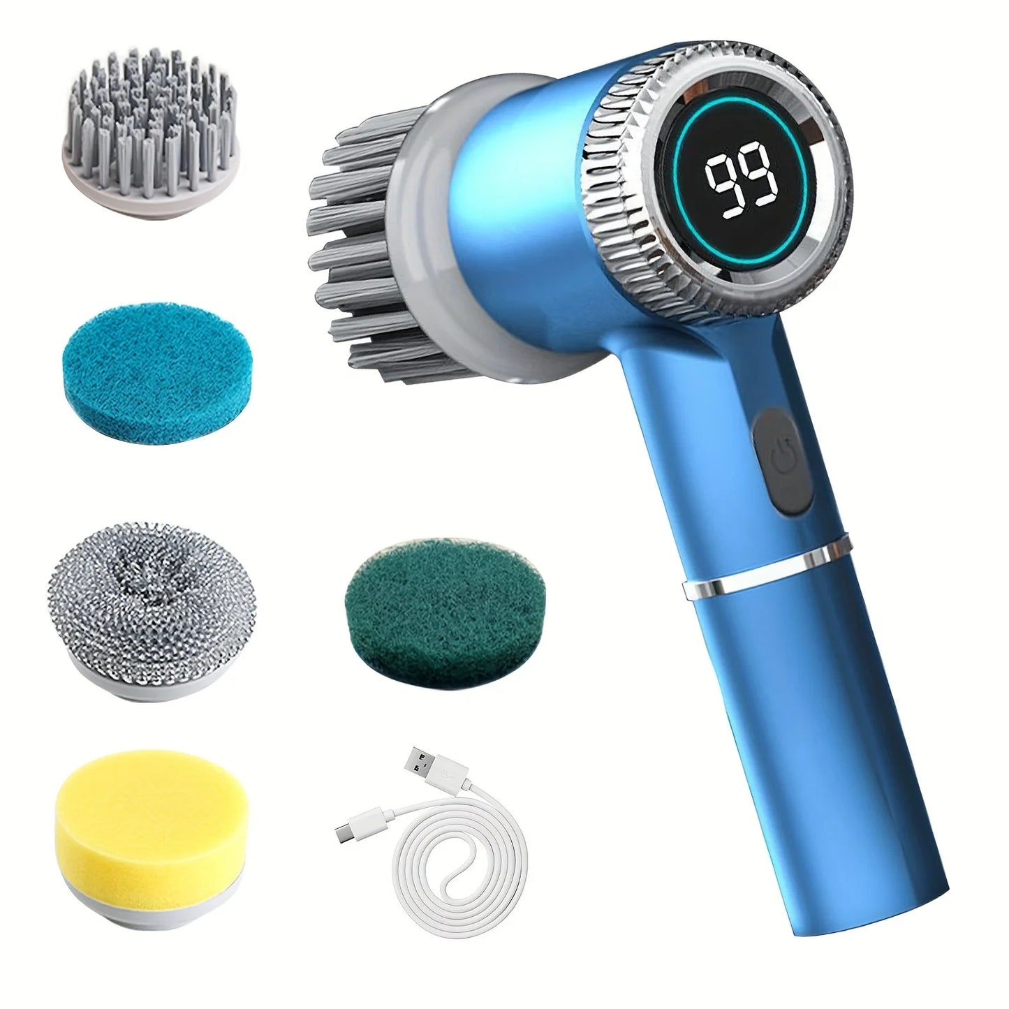 Electric Spin Scrubber – Handheld 3-Speed with 5 Brush Heads