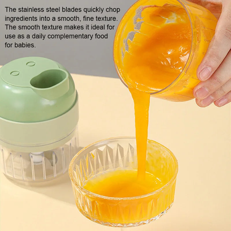 4-in-1 Electric Vegetable Cutter – Garlic, Chopper, Grinder, Slicer