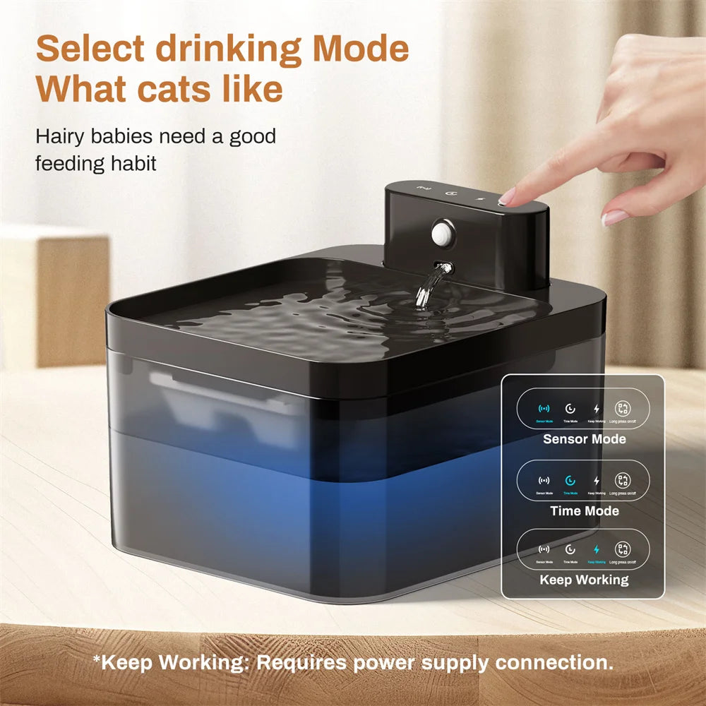 Automatic Cat & Dog Water Fountain 2.2L Wireless Pet Dispenser