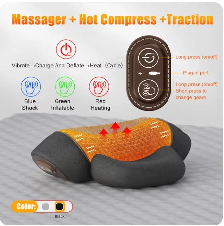 Electric Neck Massager Pillow – Cervical Heating & Vibration