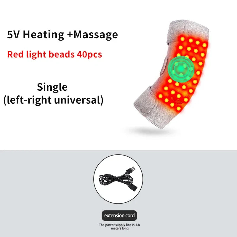 Red Light Therapy Elbow Sleeve – Heat & Massage Joint Pain Relief