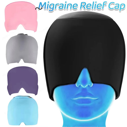 Migraine Relief Gel Hat – Hot/Cold Therapy Ice Cap for Head & Eyes