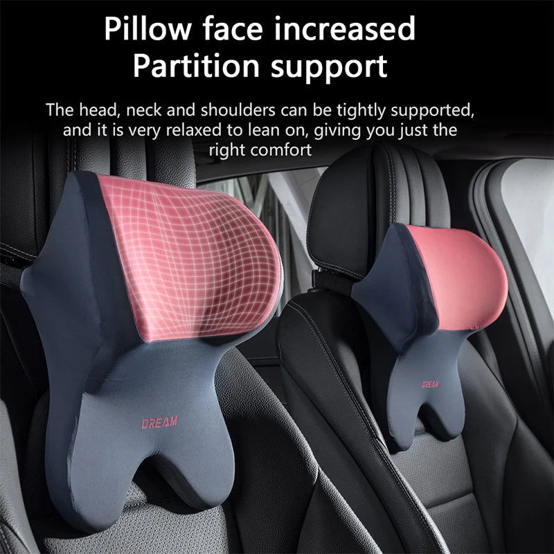 Car Lumbar Support Pillow – Neck & Back Memory Foam Cushion