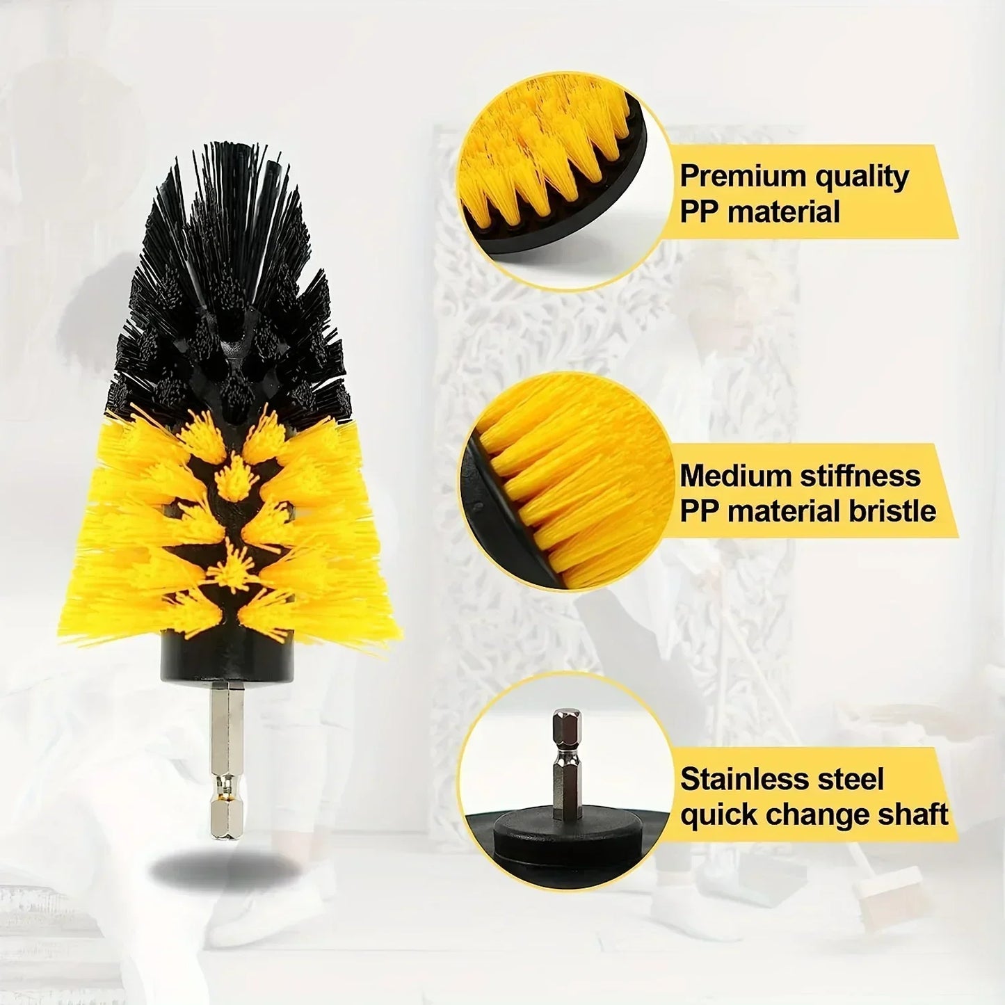 7-Piece Drill Brush Set – Multi-Purpose Cleaning Tool with Extension