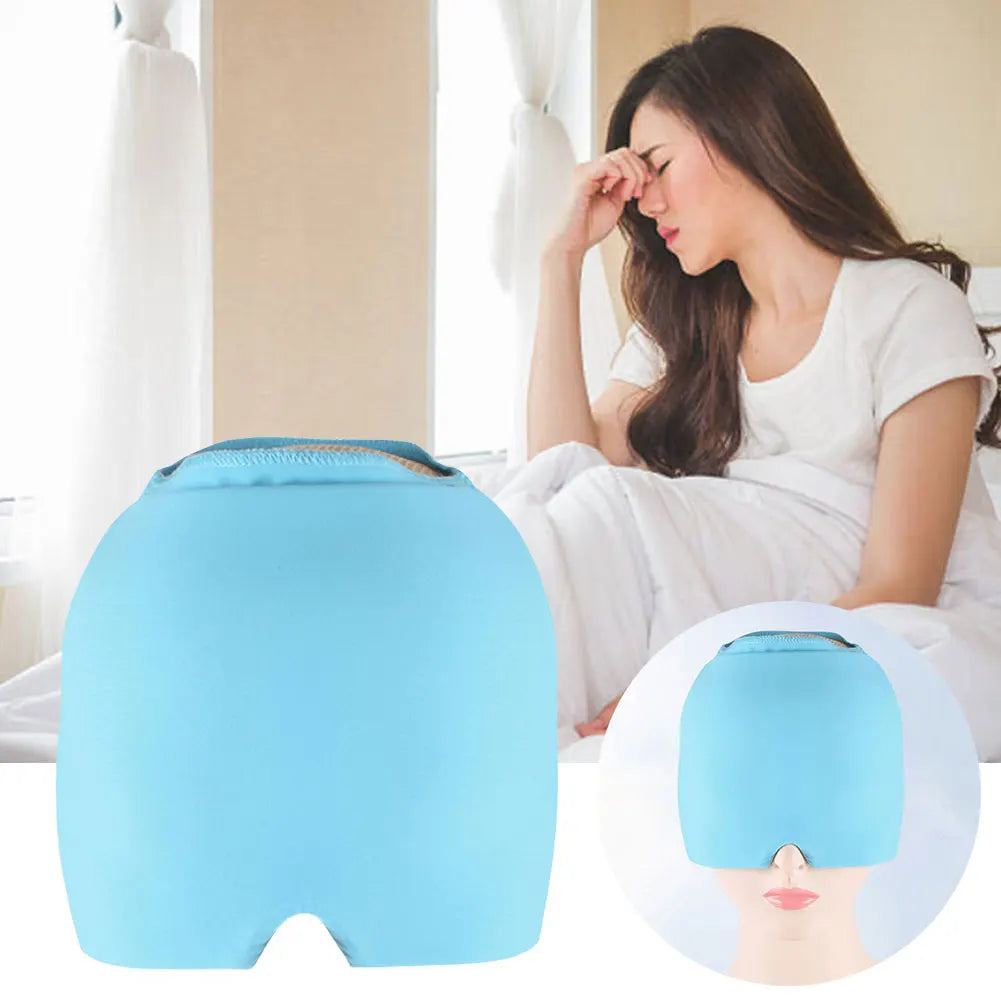 Migraine Relief Gel Hat – Hot/Cold Therapy Ice Cap for Head & Eyes