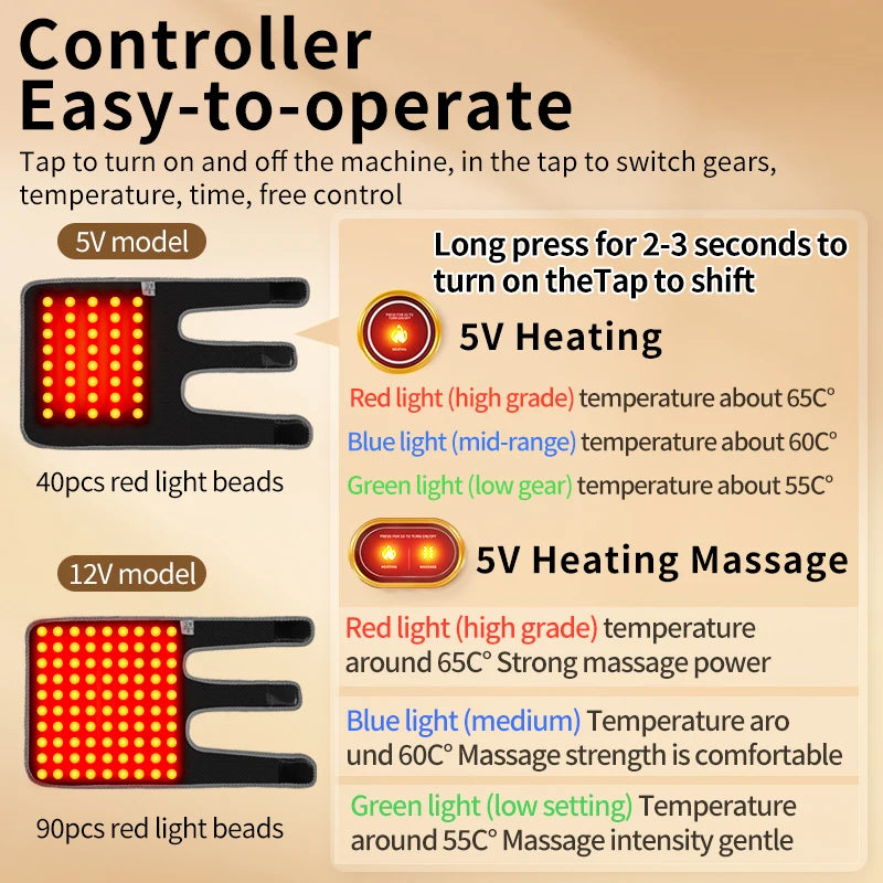 Red Light Therapy Elbow Sleeve – Heat & Massage Joint Pain Relief