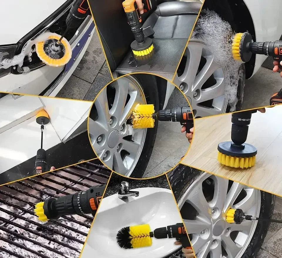 7-Piece Drill Brush Set – Multi-Purpose Cleaning Tool with Extension