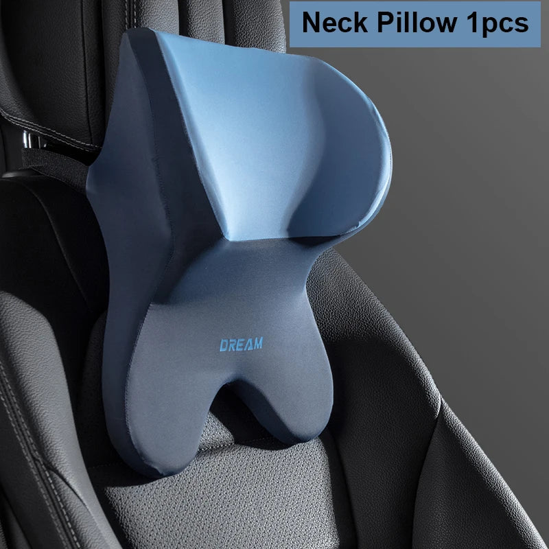 Car Lumbar Support Pillow – Neck & Back Memory Foam Cushion