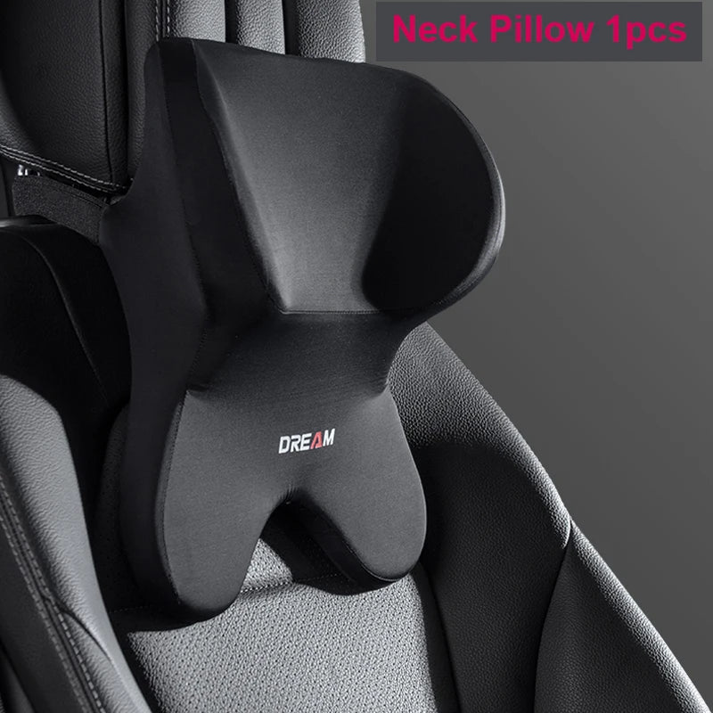 Car Lumbar Support Pillow – Neck & Back Memory Foam Cushion