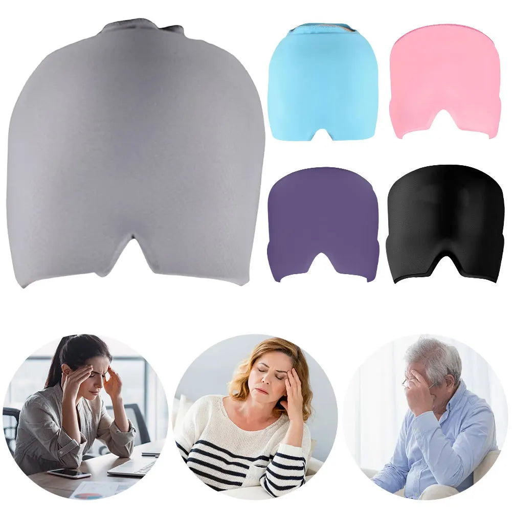 Migraine Relief Gel Hat – Hot/Cold Therapy Ice Cap for Head & Eyes