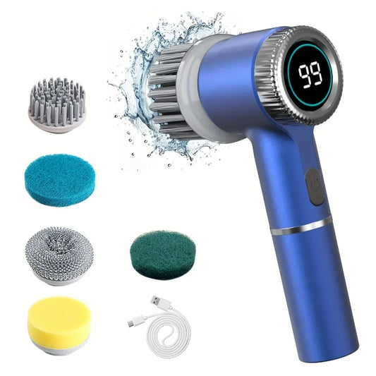 Electric Spin Scrubber – Handheld 3-Speed with 5 Brush Heads