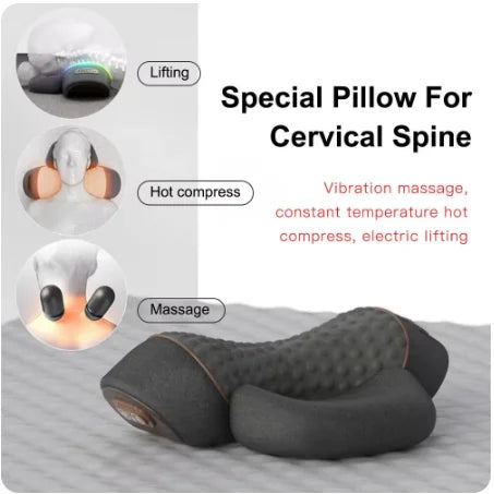 Electric Neck Massager Pillow – Cervical Heating & Vibration