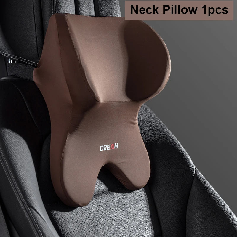 Car Lumbar Support Pillow – Neck & Back Memory Foam Cushion
