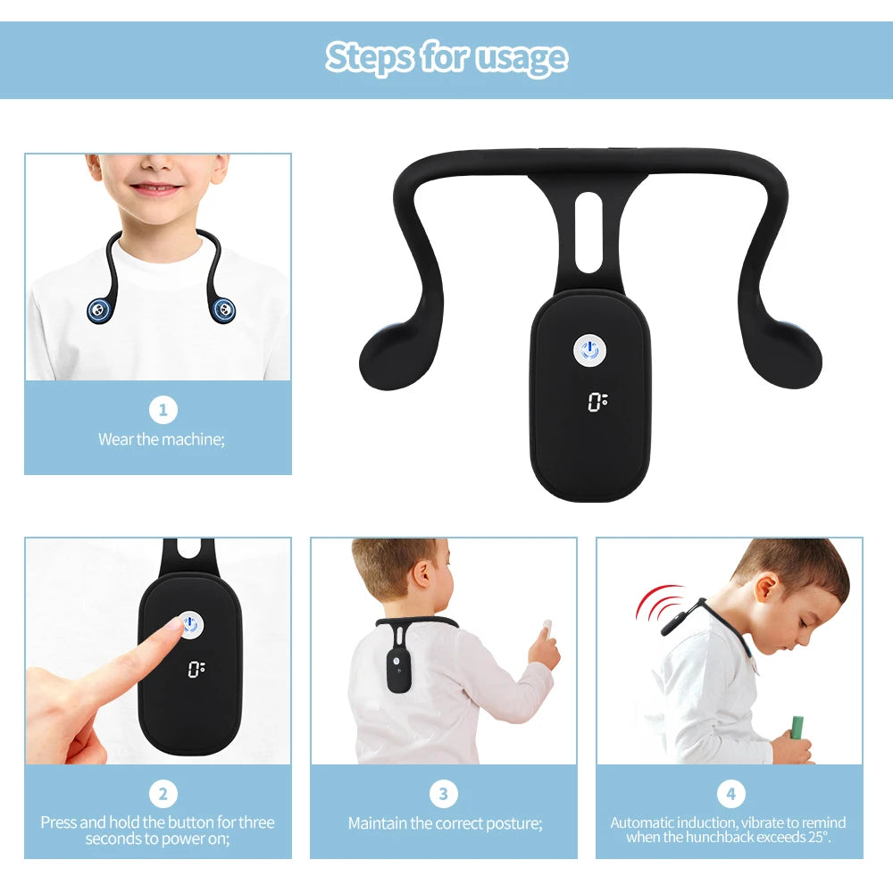 Smart Posture Corrector Device – Real-Time Adult & Kids Trainer