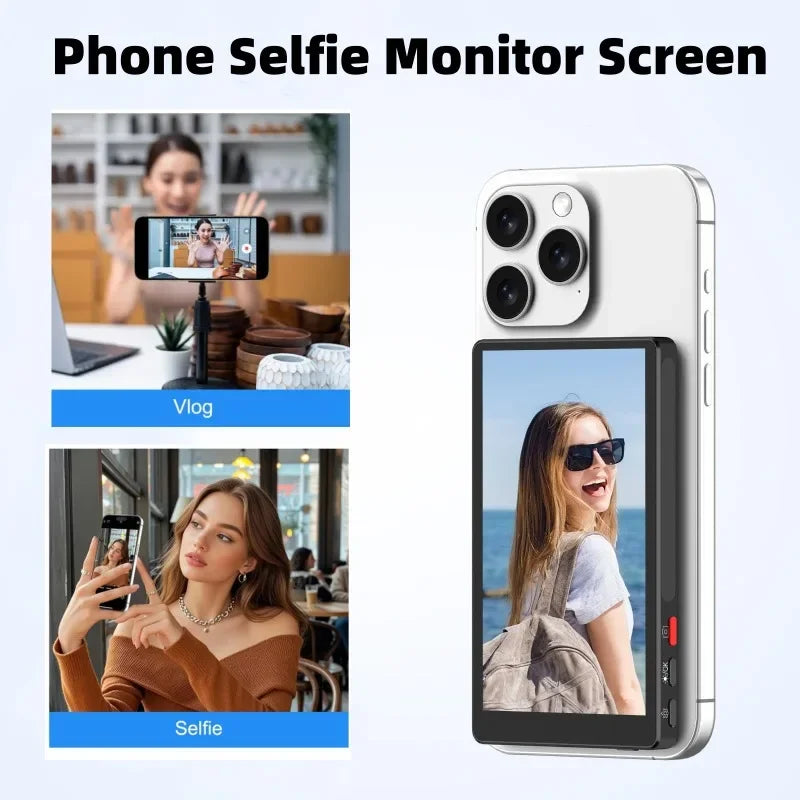 Wireless Selfie Monitor & Vlog Phone Mount – WiFi Bluetooth